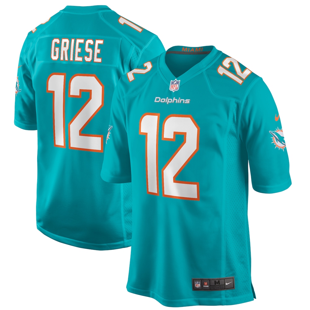 Bob Griese Miami Dolphins Game Retired Player Jersey - Aqua