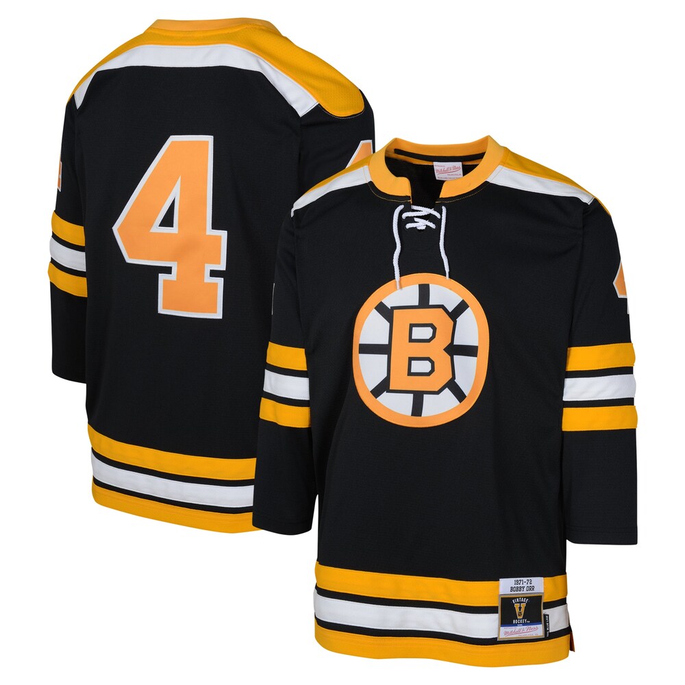 Bobby Orr Boston Bruins Mitchell & Ness Youth 1971 Blue Line Player Jersey - Black