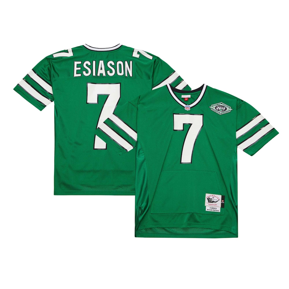 Boomer Esiason New York Jets Mitchell x Ness 1993 Authentic Throwback Retired Player Pocket Jersey | Kelly Green