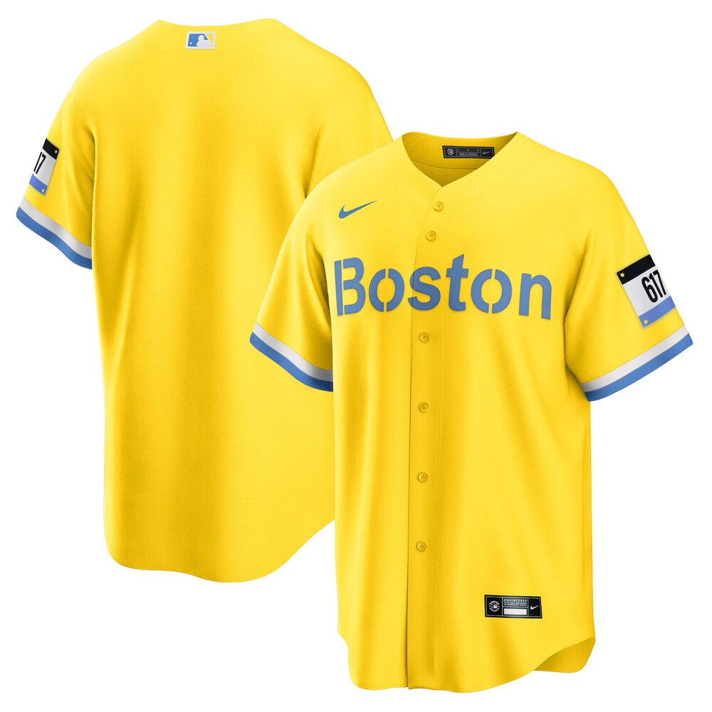 Boston Red Sox City Connect Replica Jersey | Gold/Light Blue