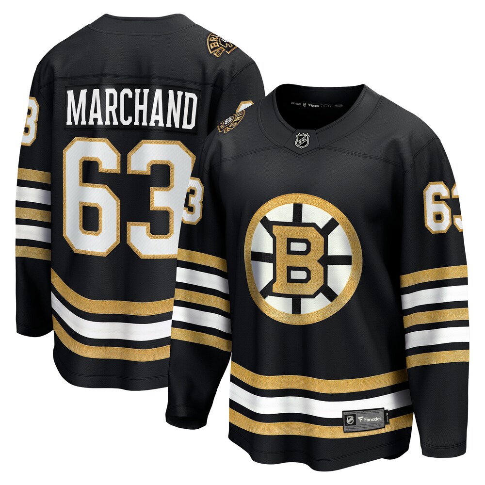 Brad Marchand Boston Bruins Fanatics Branded 100th Anniversary Premier Breakaway Player Jersey - Black