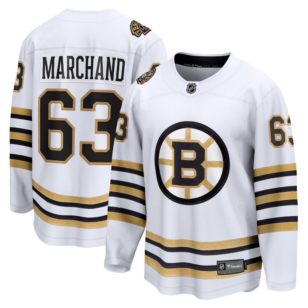 Brad Marchand Boston Bruins Fanatics Branded 100th Anniversary Premier Breakaway Player Jersey - White