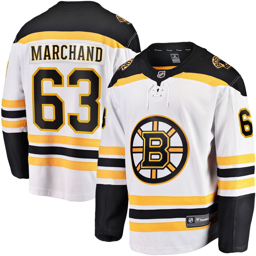 Brad Marchand Boston Bruins Fanatics Branded Away Premier Breakaway Player Jersey &#8211; White