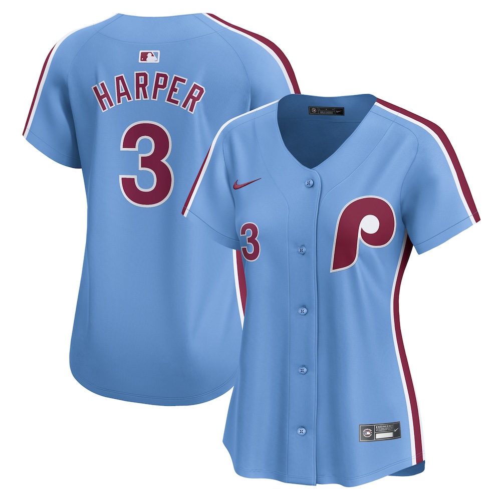 Bryce Harper Philadelphia Phillies Women's Alternate Limited Player Jersey – Light Blue