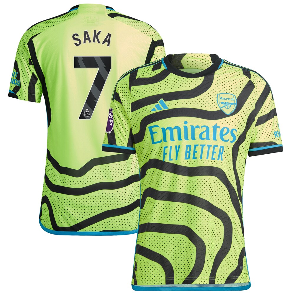 Bukayo Saka Arsenal 2023/24 Away Player Jersey - Yellow