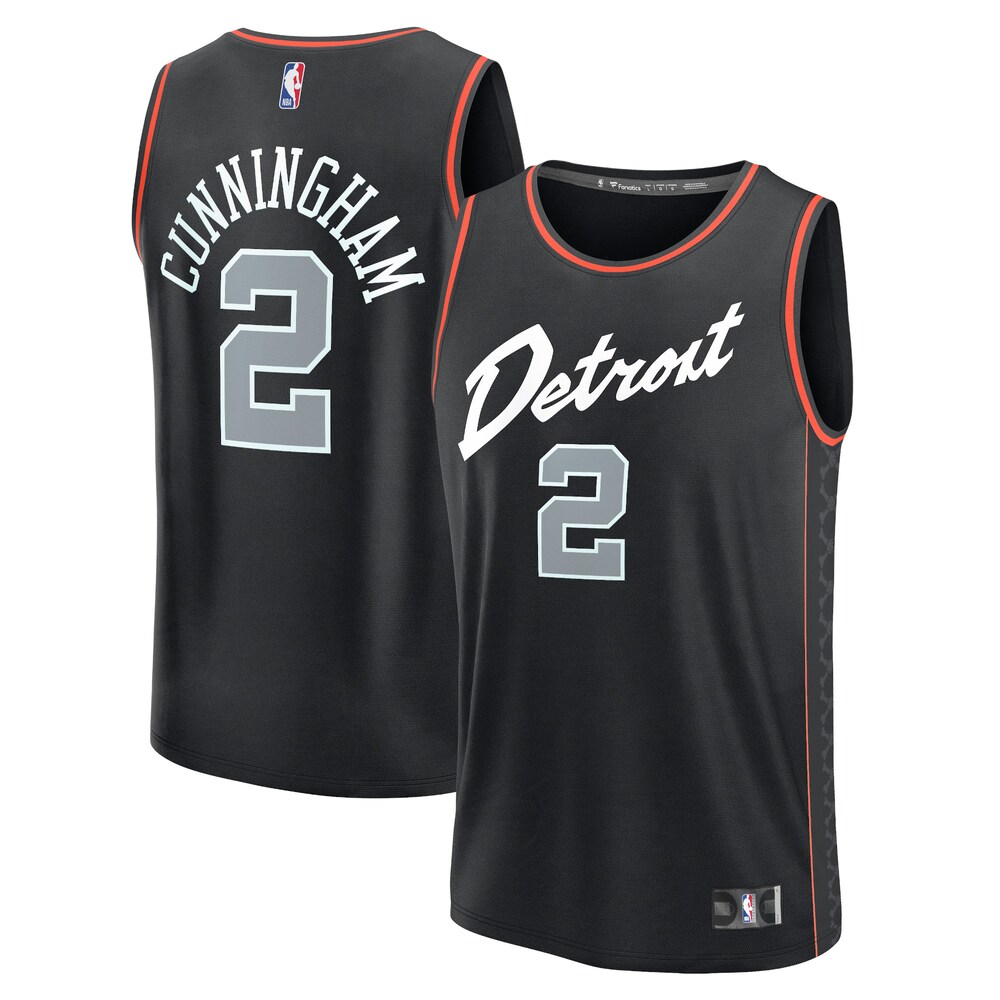 Cade Cunningham Detroit Pistons Fanatics Branded Unisex 2023/24 Fast Break Jersey - Black - City Edition