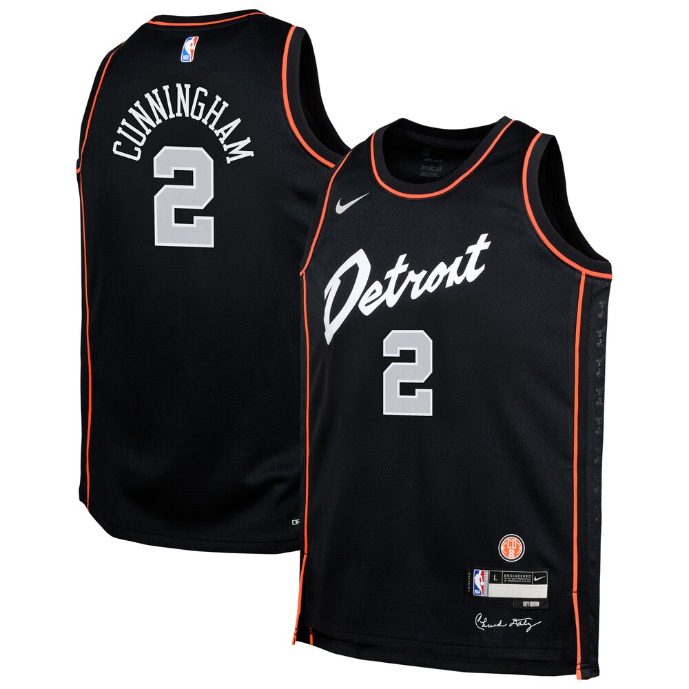 Cade Cunningham Detroit Pistons Nike Youth 2023/24 Swingman Replica Jersey - City Edition - Black