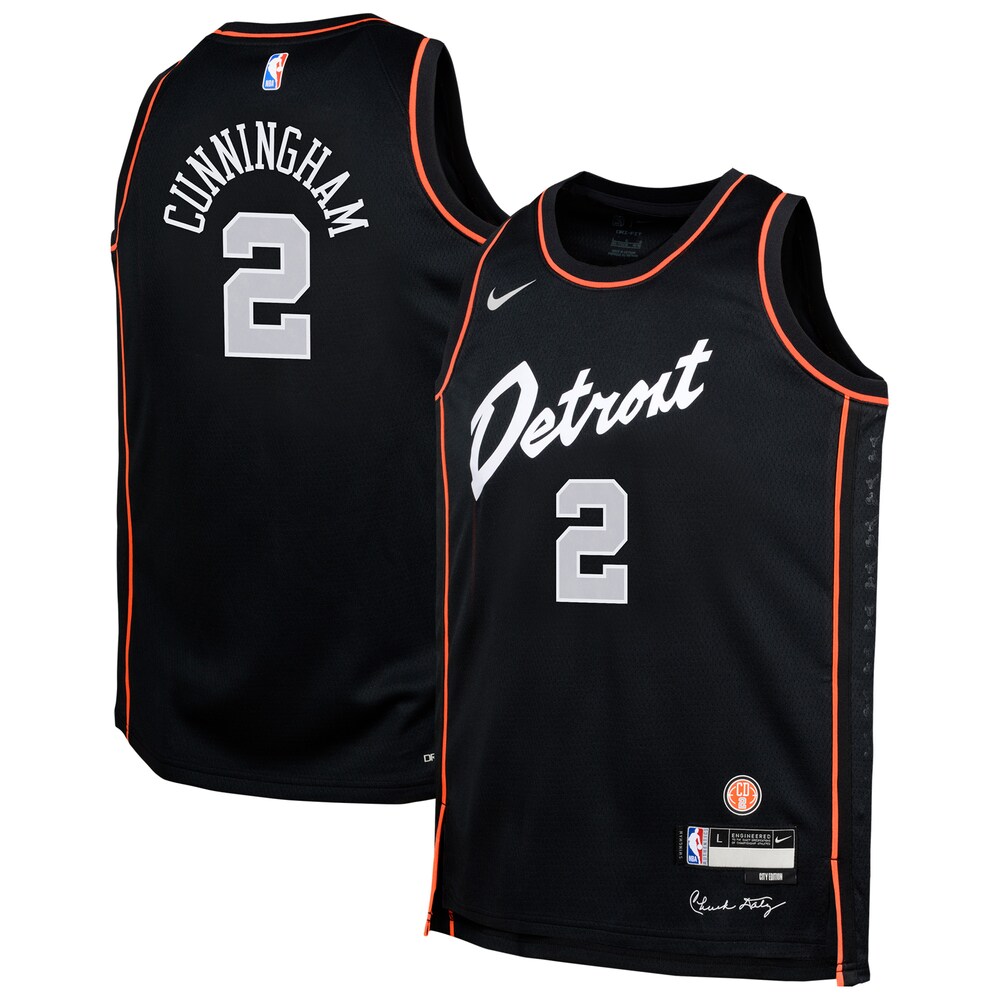 Cade Cunningham Detroit Pistons Nike Youth  Swingman Replica Jersey - City Edition - Black