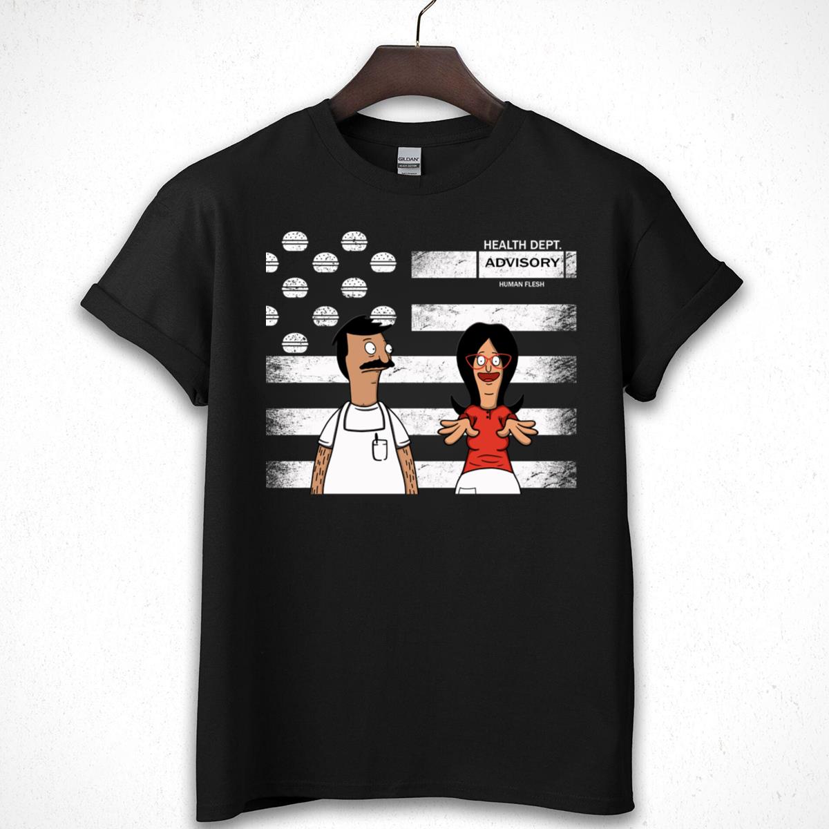 Cartoon Burger Family Health Advisory Funny Graphic Tee