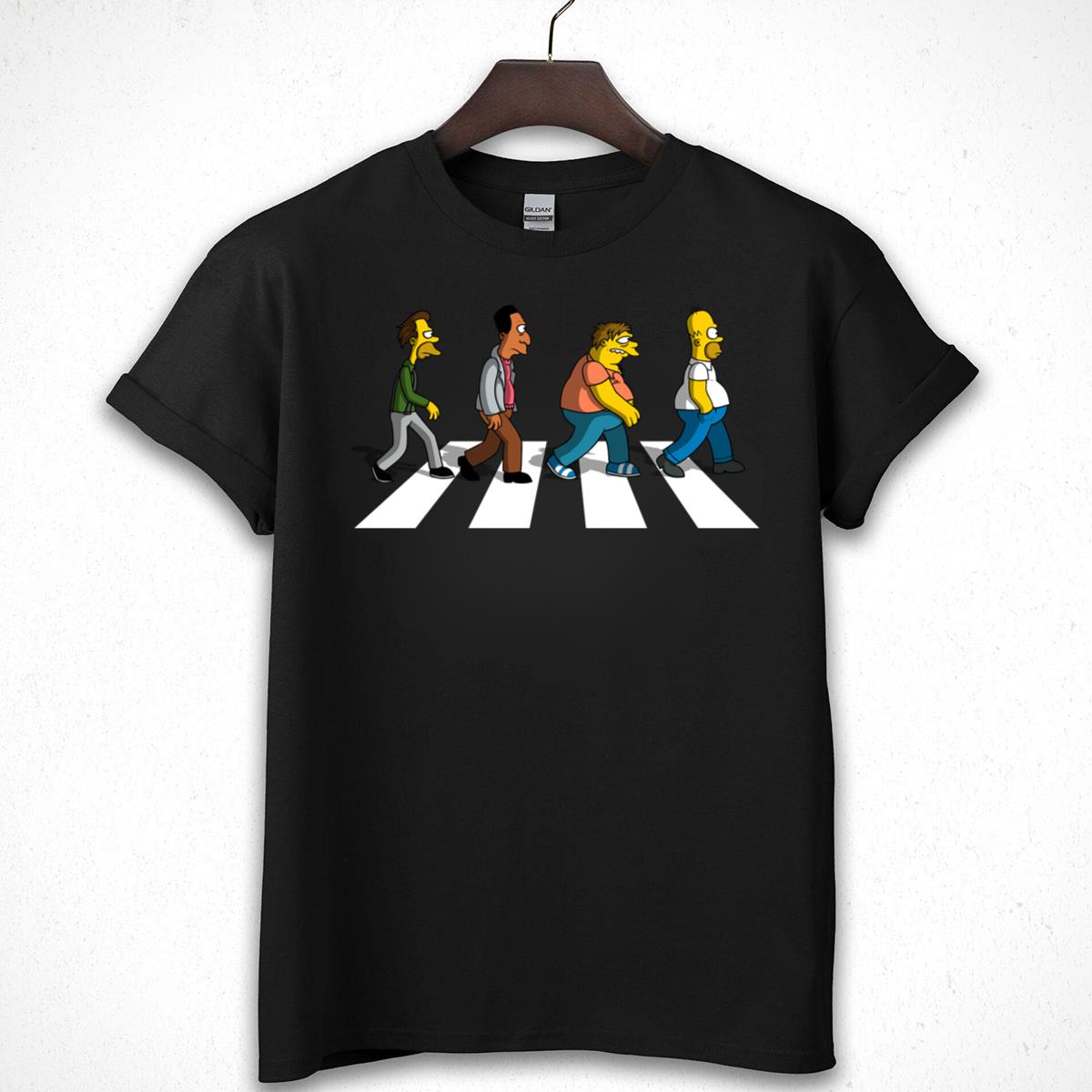 Cartoon Characters Abbey Road Parody Cool Graphic T-Shirt