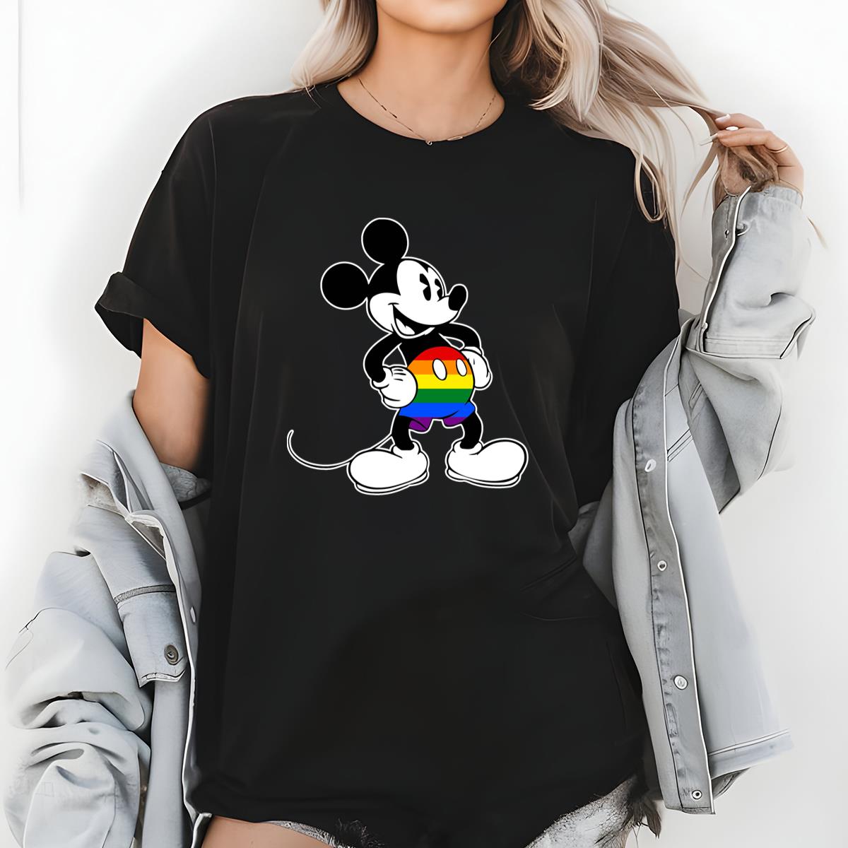 Cartoon Mouse LGBT Pride Rainbow Graphic Tee