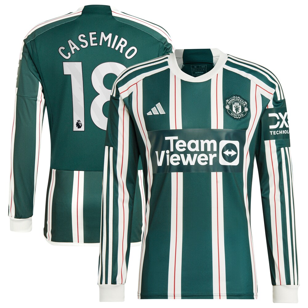 Casemiro Manchester United 2023/24 Away Long Sleeve Replica Player Jersey - Green