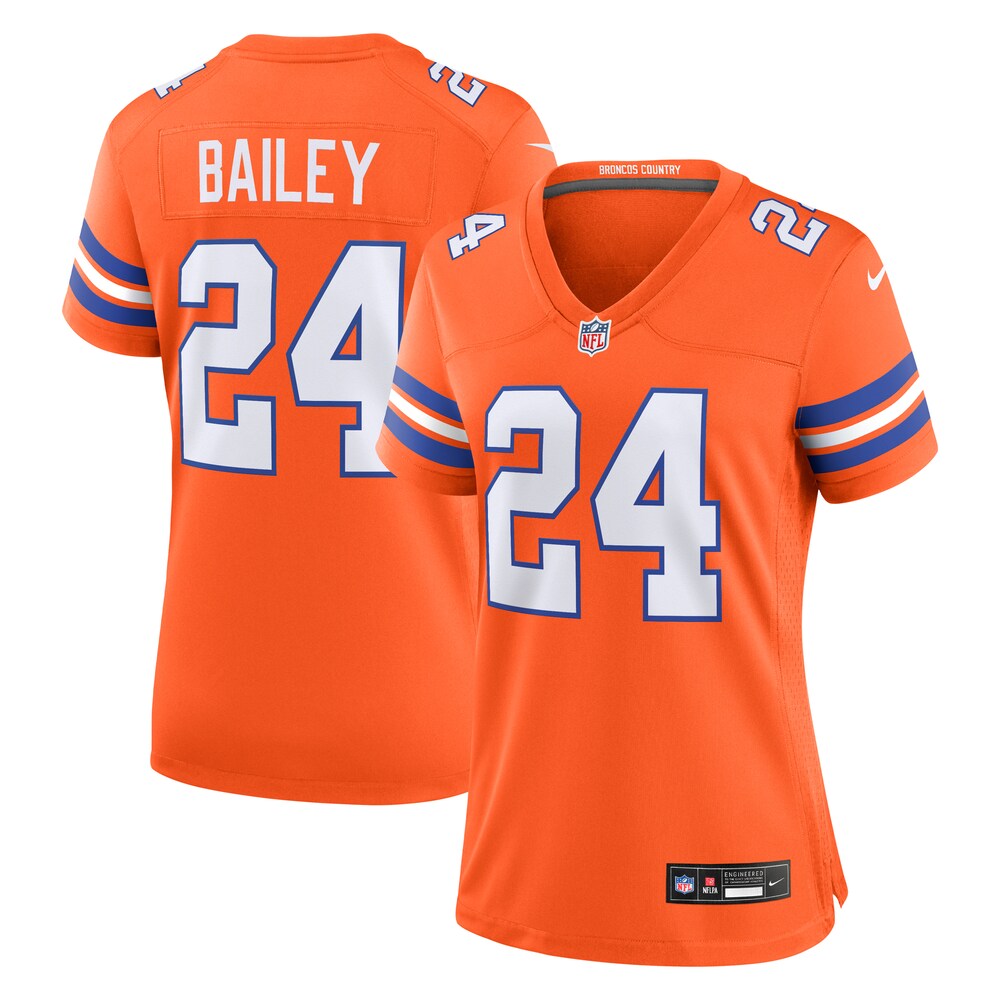 Champ Bailey Denver Broncos Women's Mile High Collection 1977 Throwback Retired Player Game Jersey - Orange