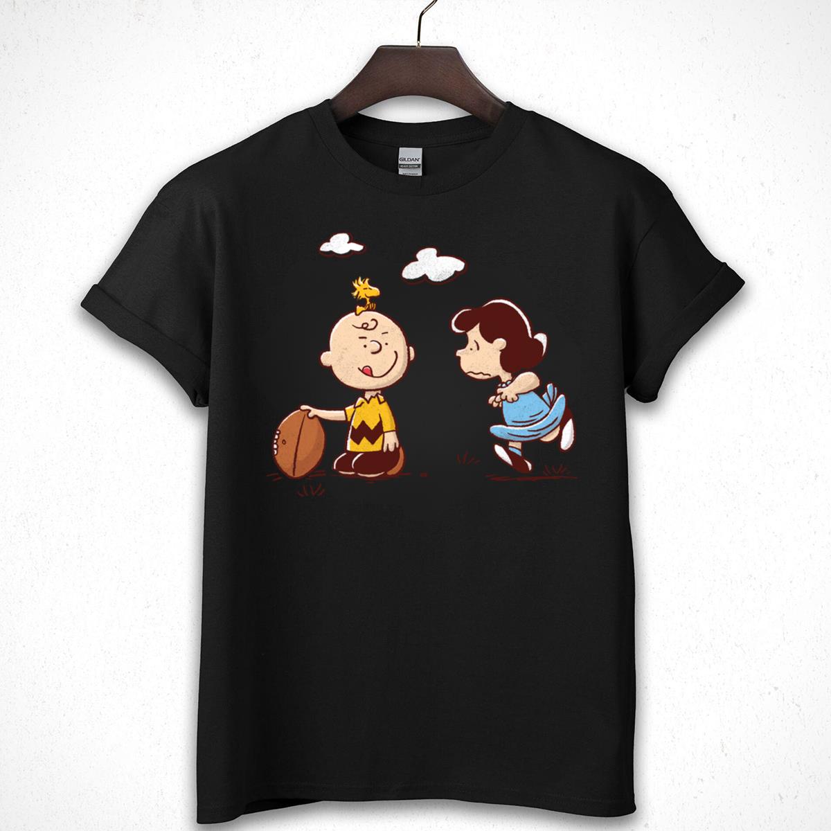 Charlie Brown and Lucy Football Cartoon Graphic Tee