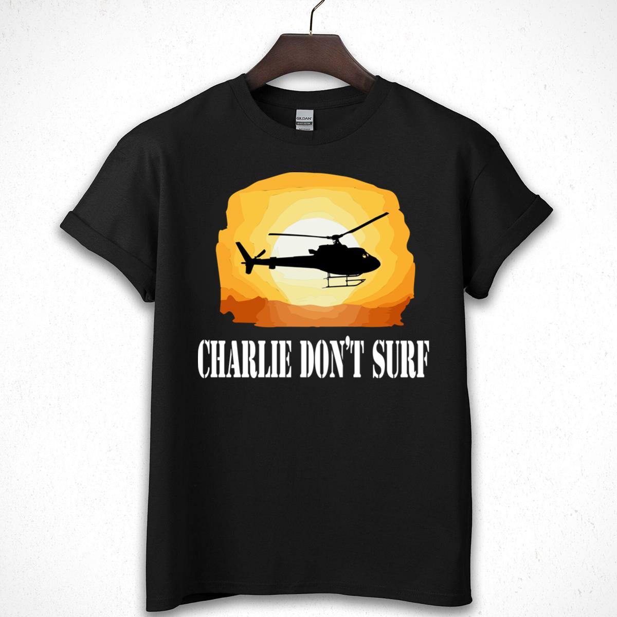 Charlie Don't Surf Helicopter Silhouette Classic Graphic Tee