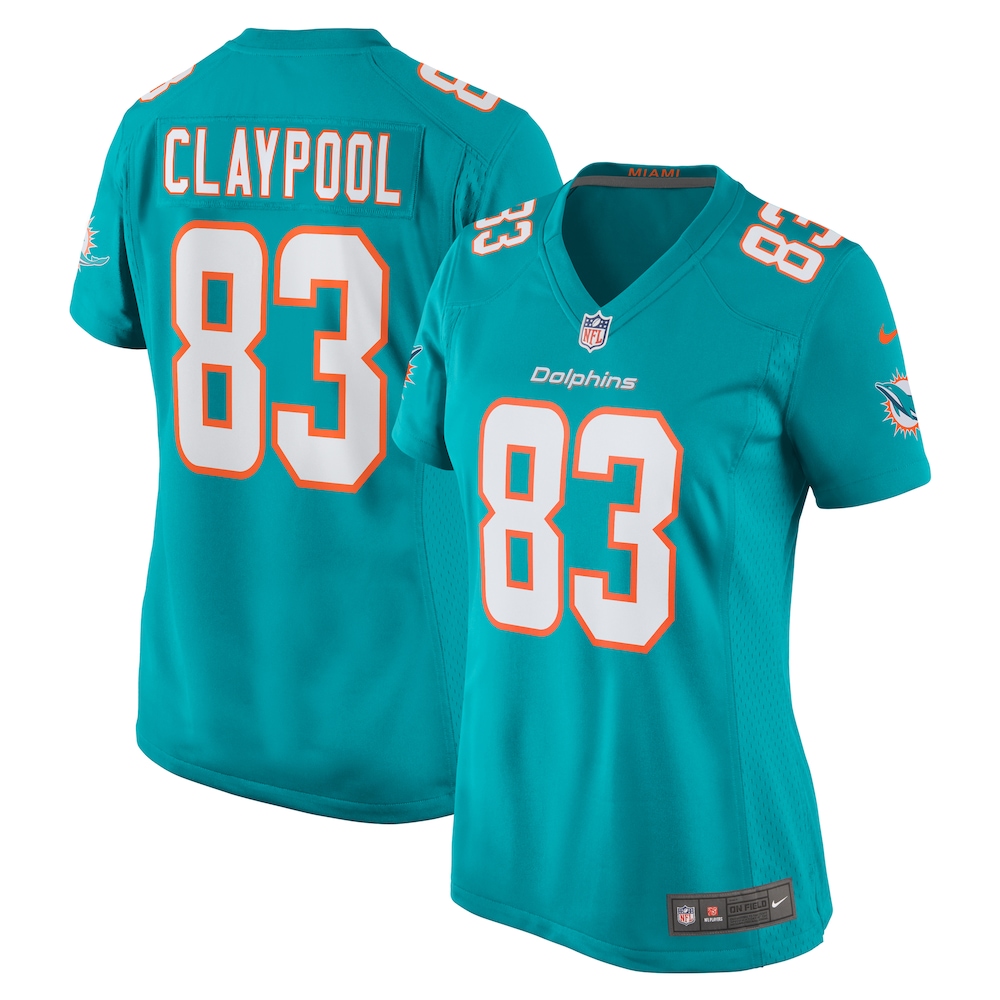 Chase Claypool Miami Dolphins Nike Women's  Game Jersey -  Aqua