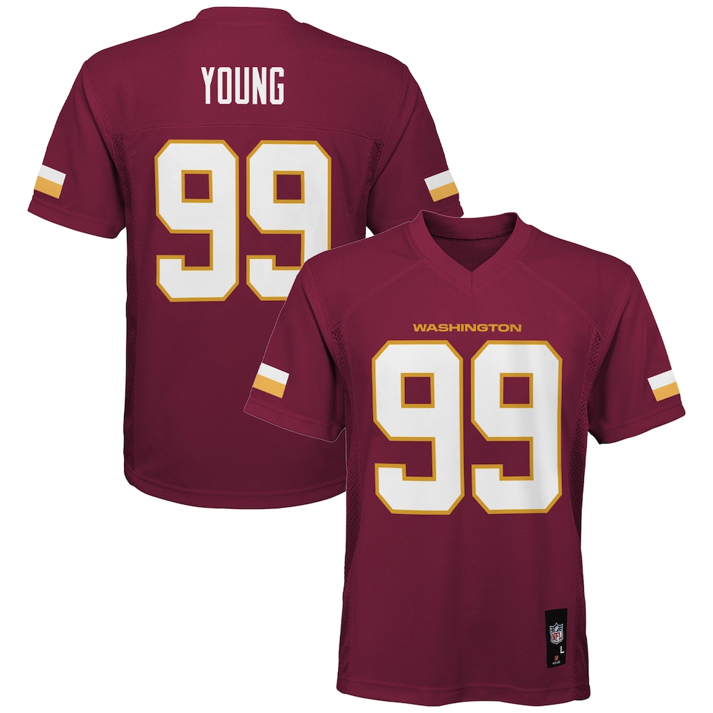 Chase Young Washington Commanders Youth Replica Player Jersey | Burgundy