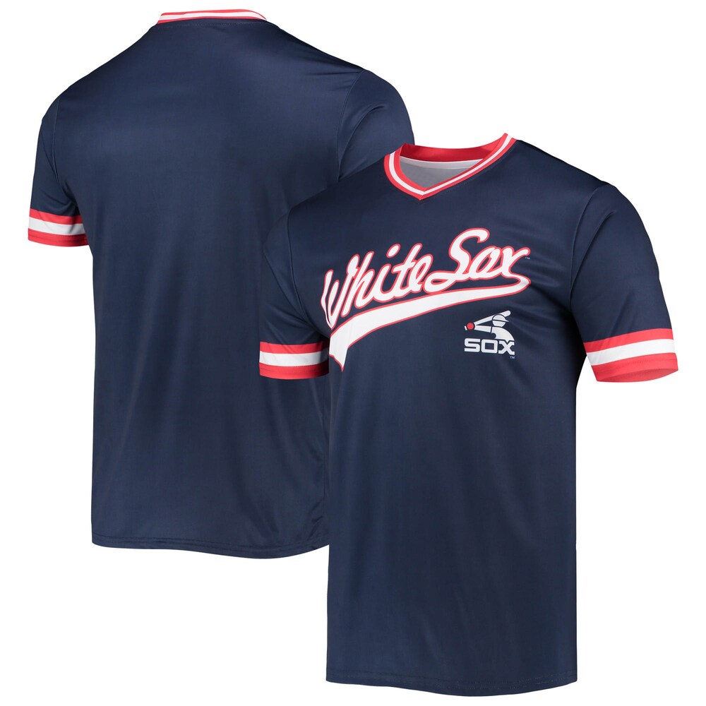 Chicago White Sox Stitches Cooperstown Collection V-Neck Team Color Jersey - Navy/Red