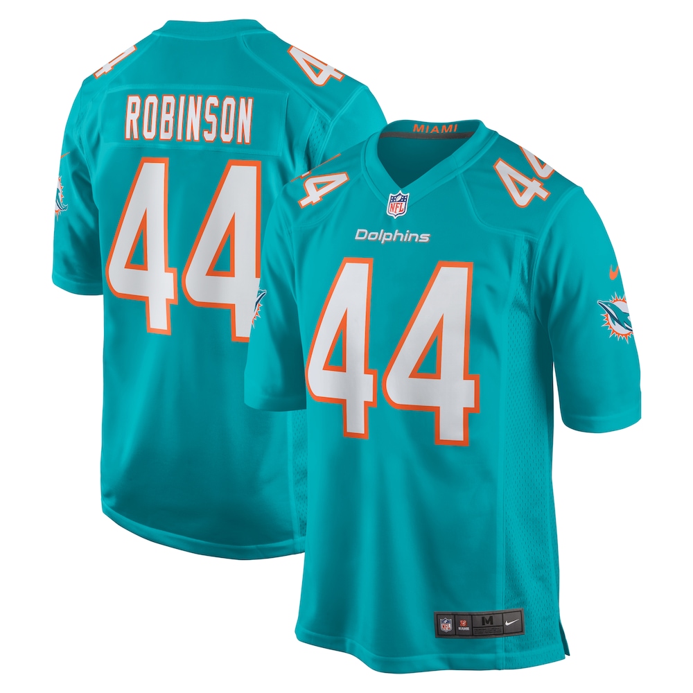 Chop Robinson Miami Dolphins  Player Game Jersey - Aqua