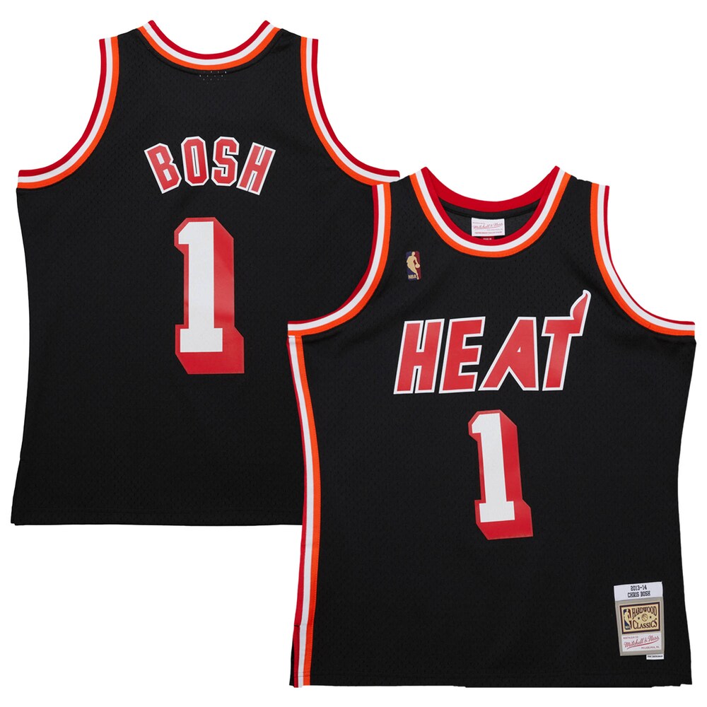 Chris Bosh Miami Heat Mitchell & Ness 2013/14 Hardwood Classics Swingman Jersey - Black