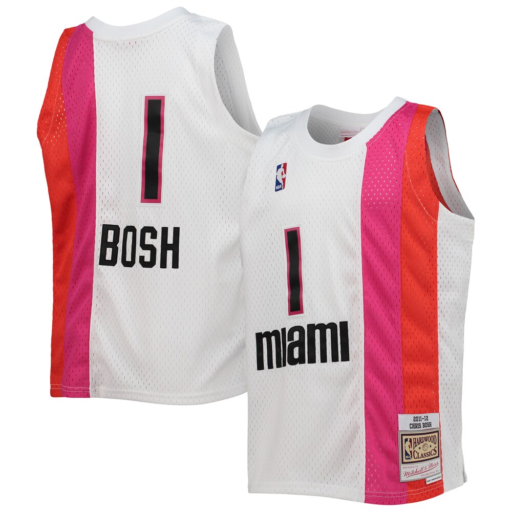 Chris Bosh Miami Heat Mitchell x Ness Youth 2011/12 Hardwood Classics Swingman Jersey | White