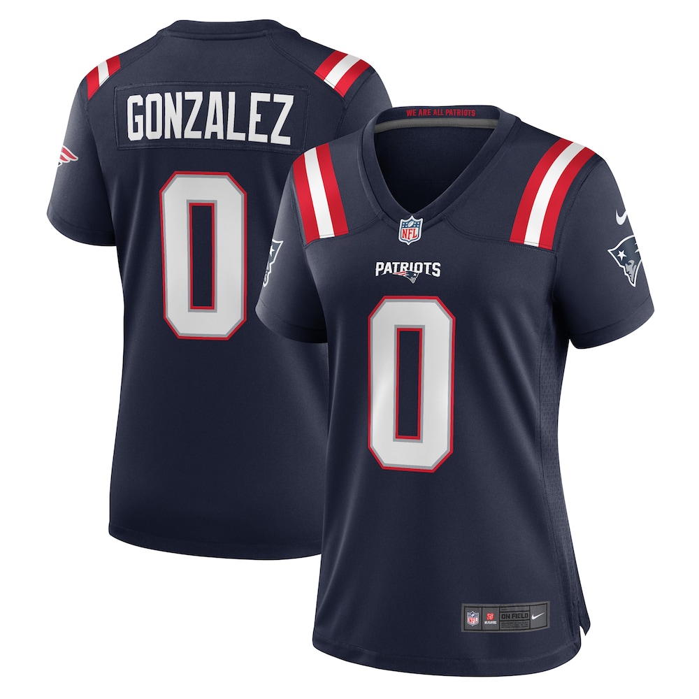 Christian Gonzalez New England Patriots Nike Women's Team Game Jersey -  Navy