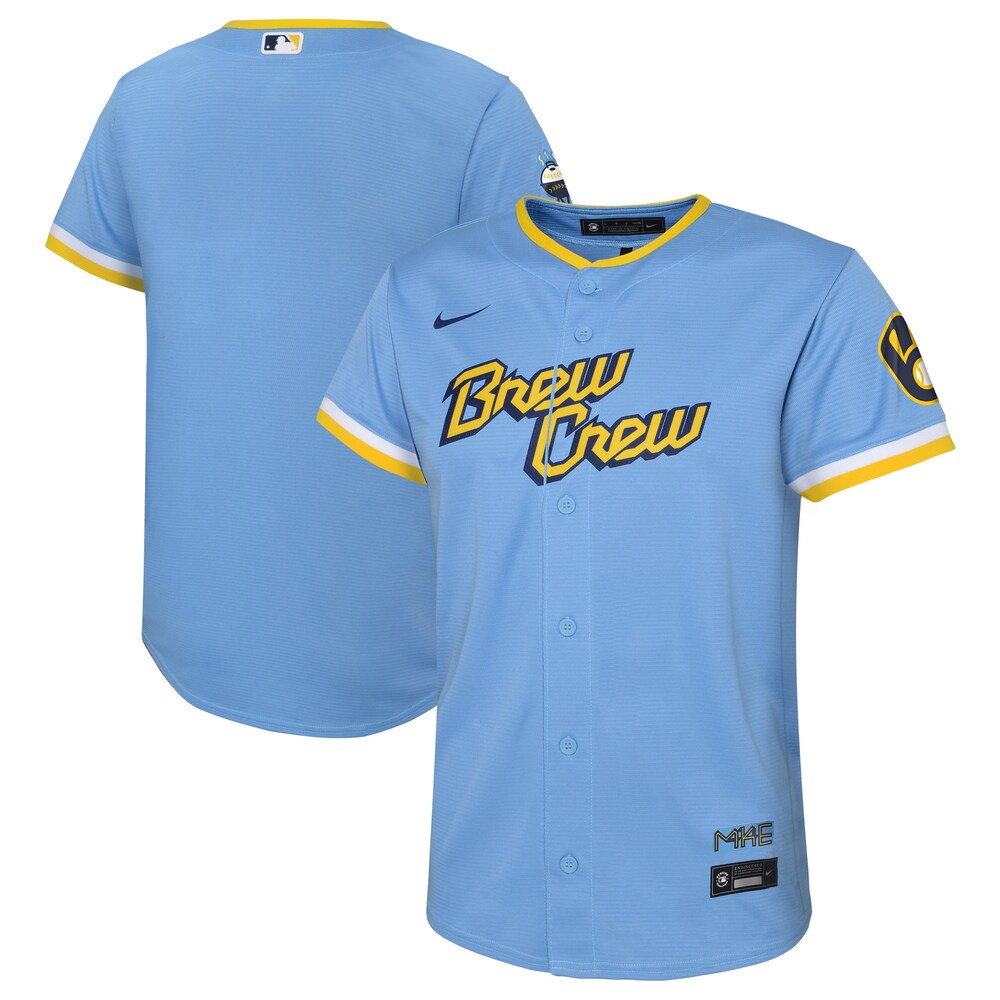 Christian Yelich Milwaukee Brewers Preschool City Connect Replica Player Jersey - Powder Blue