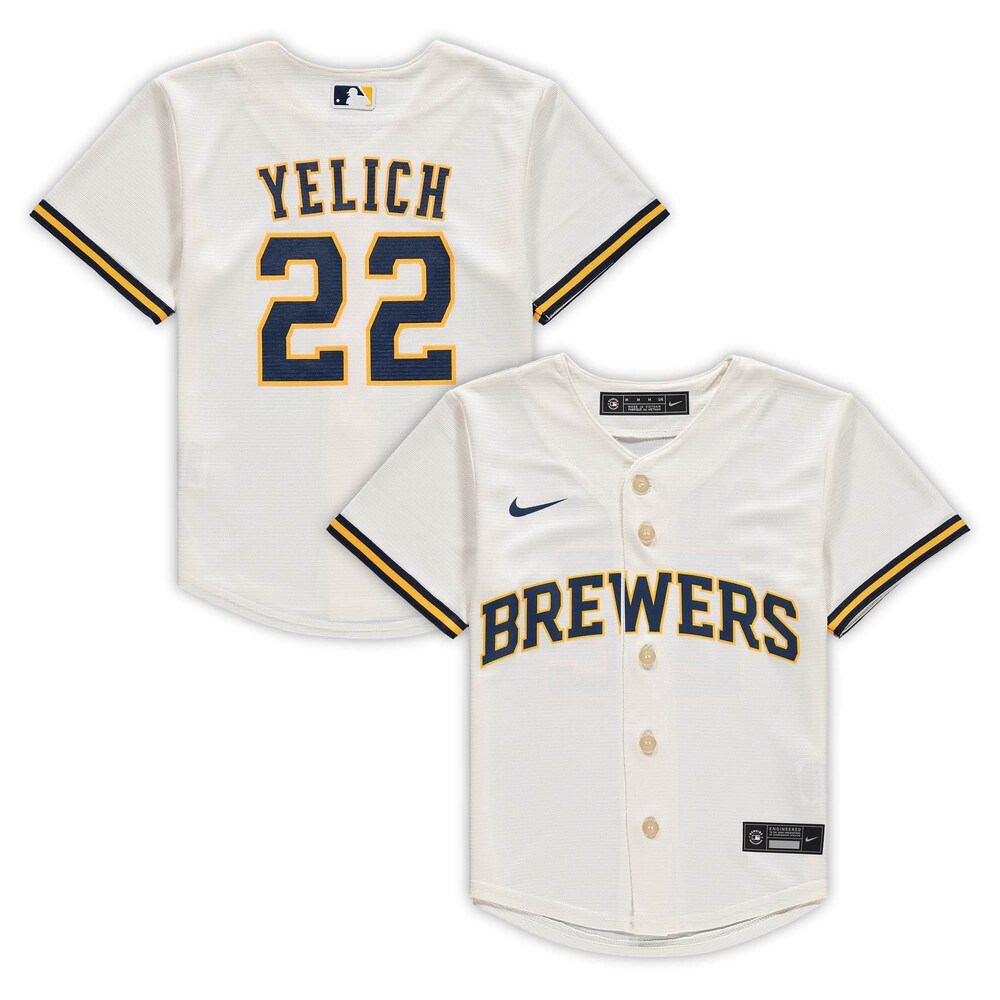 Christian Yelich Milwaukee Brewers Preschool Home Replica Player Jersey - Cream