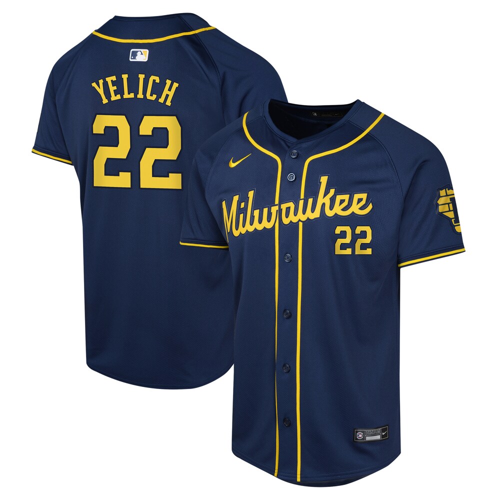 Christian Yelich Milwaukee Brewers Youth Alternate Limited Player Jersey – Navy