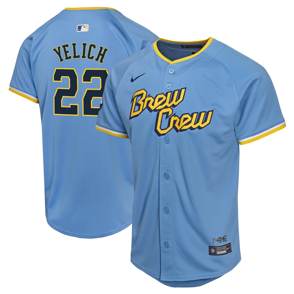 Christian Yelich Milwaukee Brewers Youth City Connect Limited Player Jersey - Powder Blue