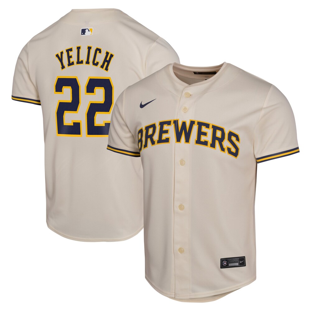 Christian Yelich Milwaukee Brewers Youth Home Game Player Jersey - Cream