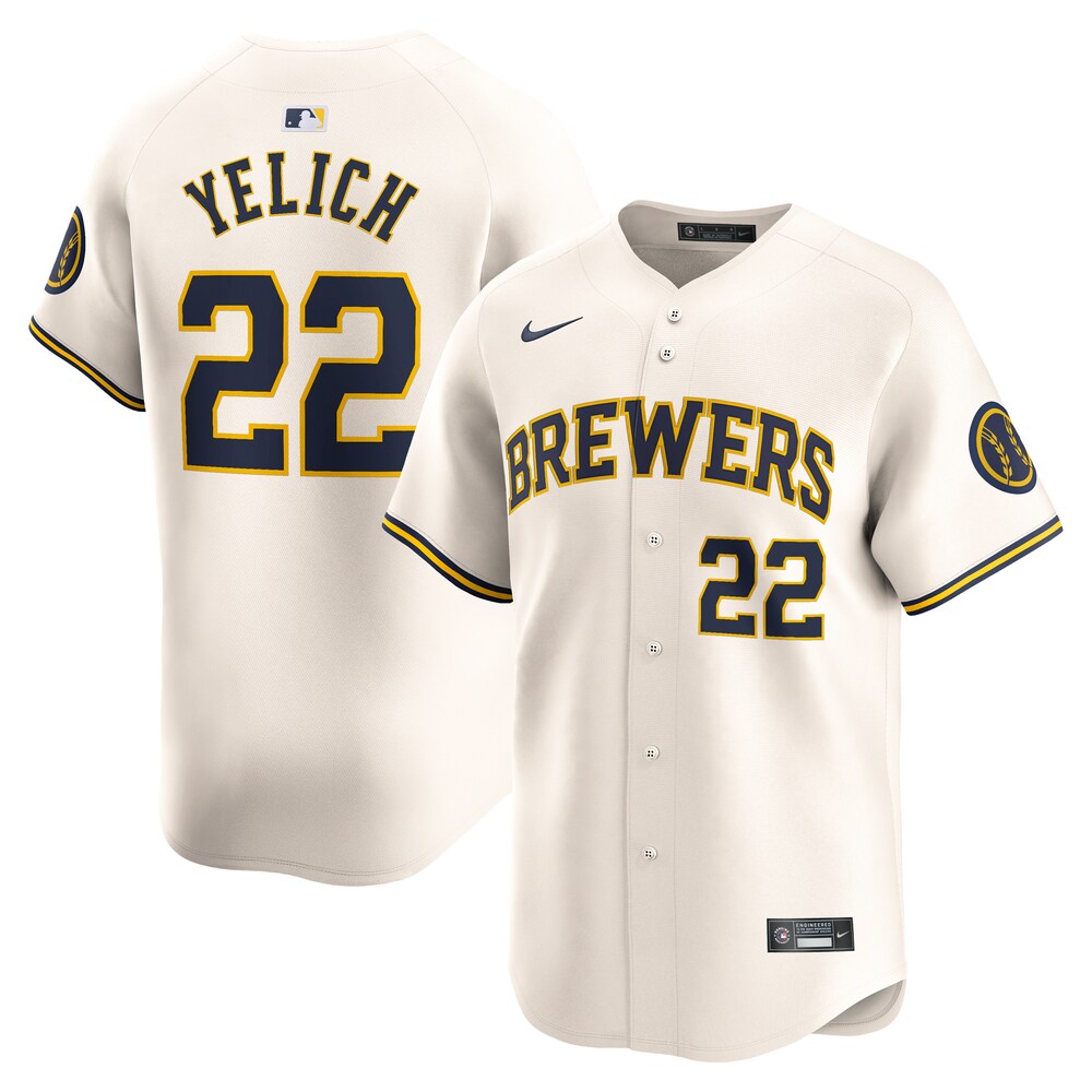 Christian Yelich Milwaukee Brewers Youth Home Limited Player Jersey - Cream