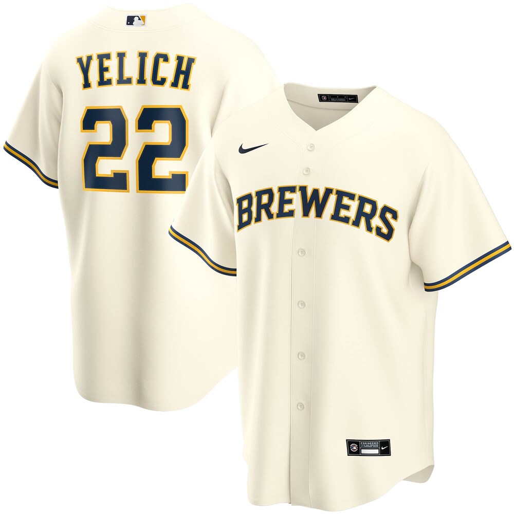 Christian Yelich Milwaukee Brewers Youth Alternate Replica Player Jersey | Cream