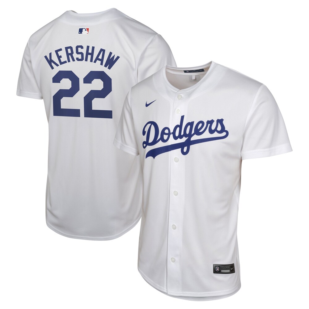 Clayton Kershaw Los Angeles Dodgers Youth Home Player Game Jersey - White