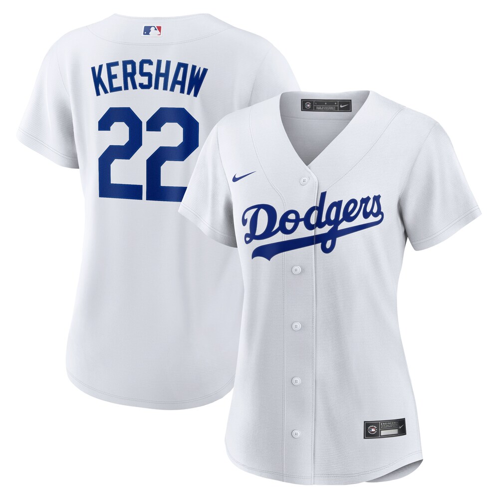 Clayton Kershaw Los Angeles Dodgers Women's Home Replica Player Jersey | White