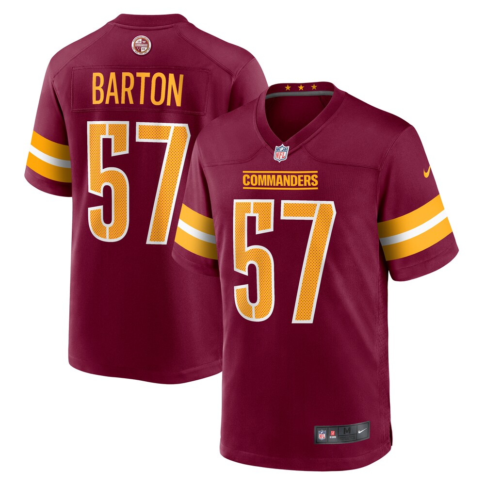 Cody Barton Washington Commanders Game Player Jersey | Burgundy