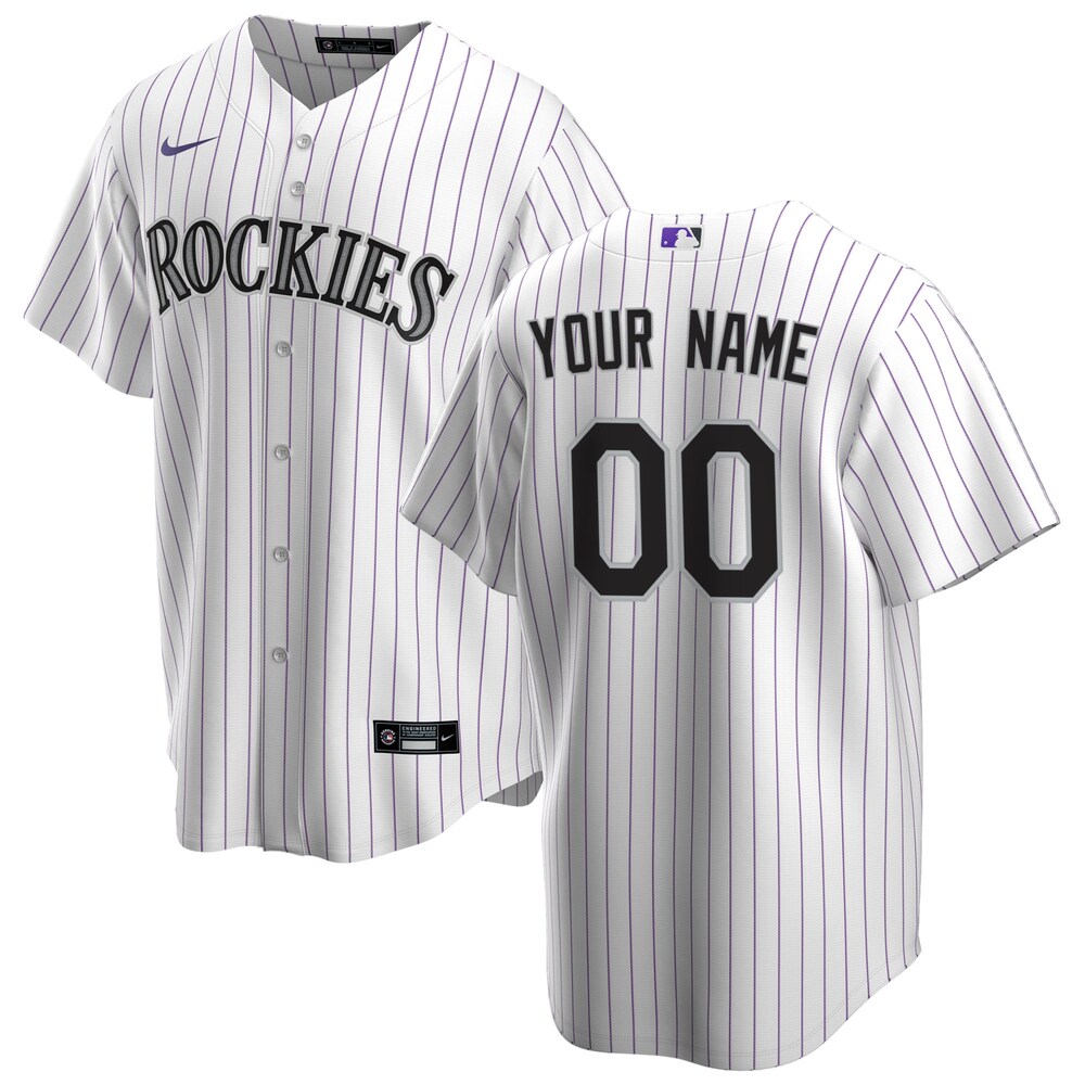 Colorado Rockies Home Replica Custom Jersey - White