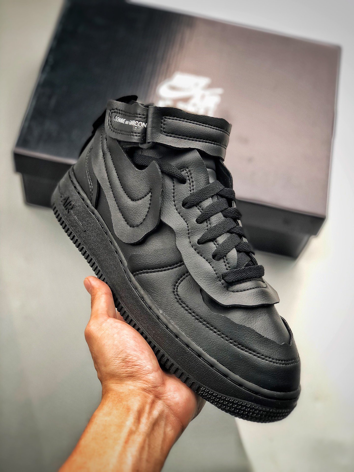 Comme des GarÃ§ons x Nike Air AF Force 1 Mid Black Shoes