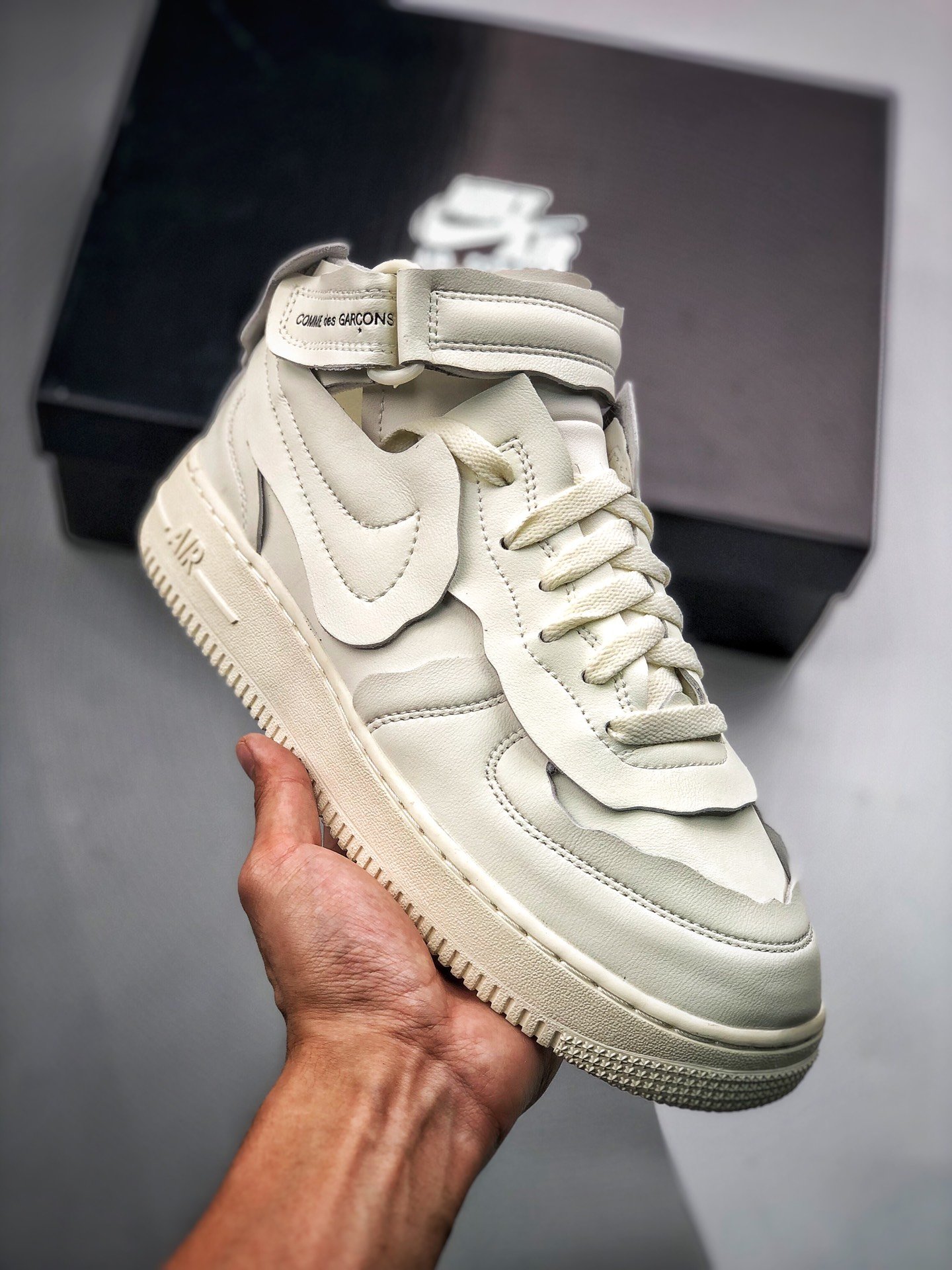Comme des GarÃ§ons x Nike Air AF Force 1 Mid White Shoes