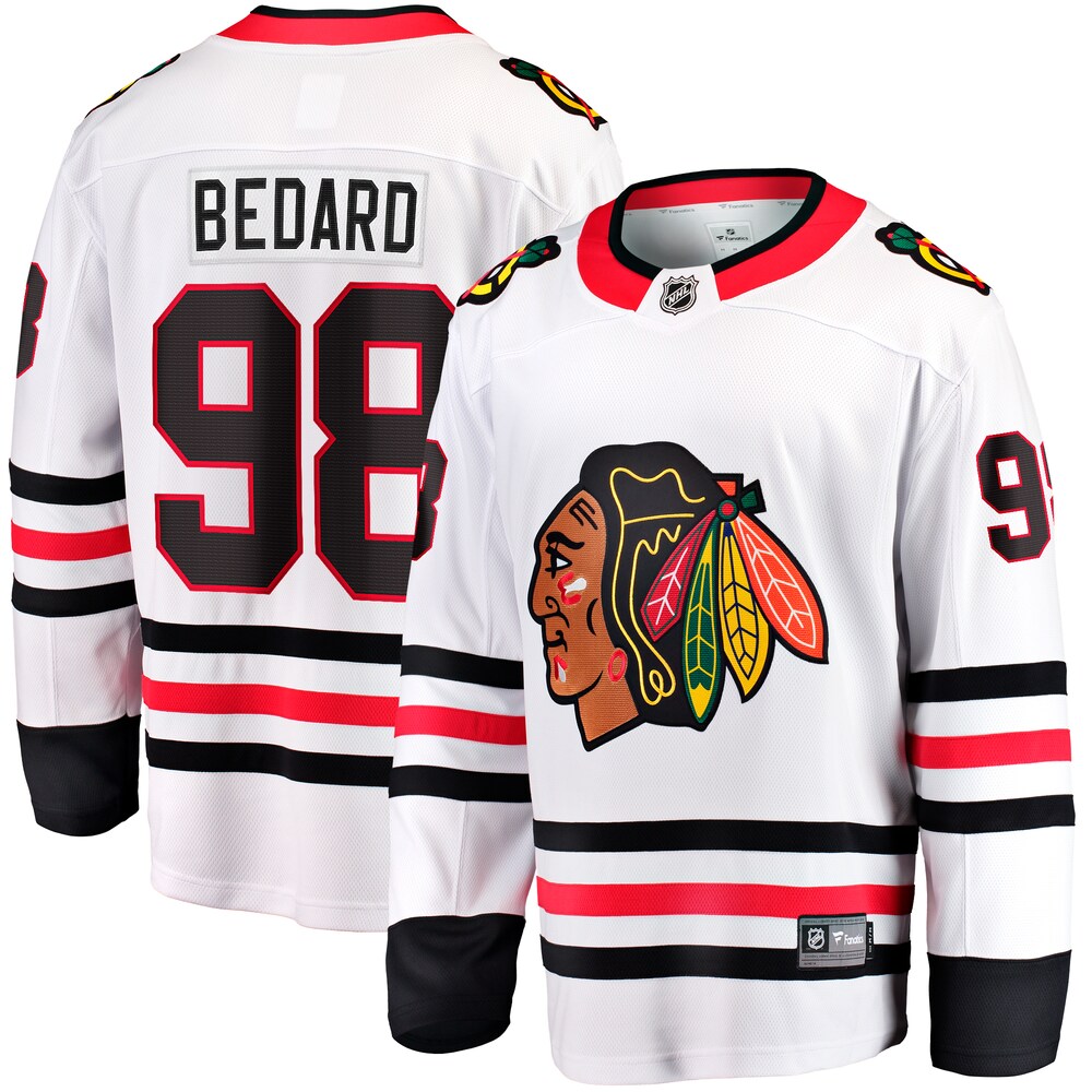 Connor Bedard Chicago Blackhawks Fanatics Away Breakaway Player Jersey | White