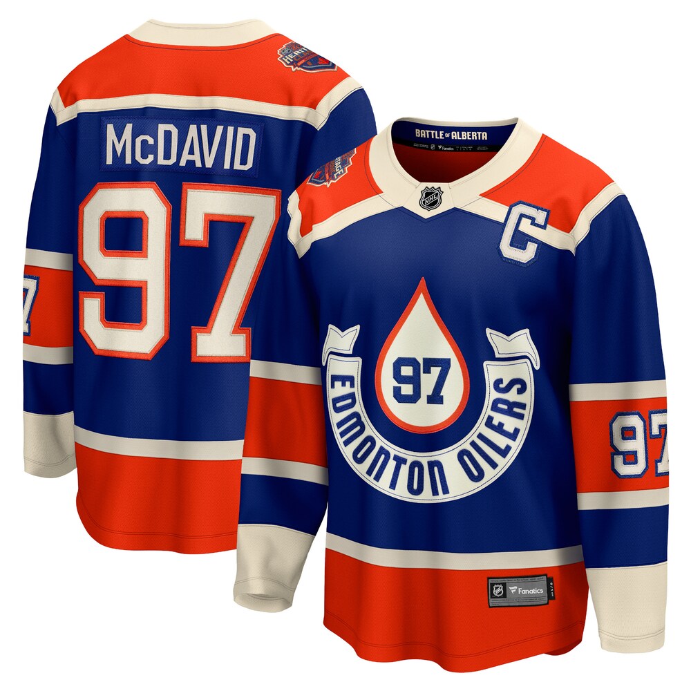 Connor McDavid Edmonton Oilers Fanatics Branded 2023 NHL Heritage Classic Premier Breakaway Player Jersey - Royal