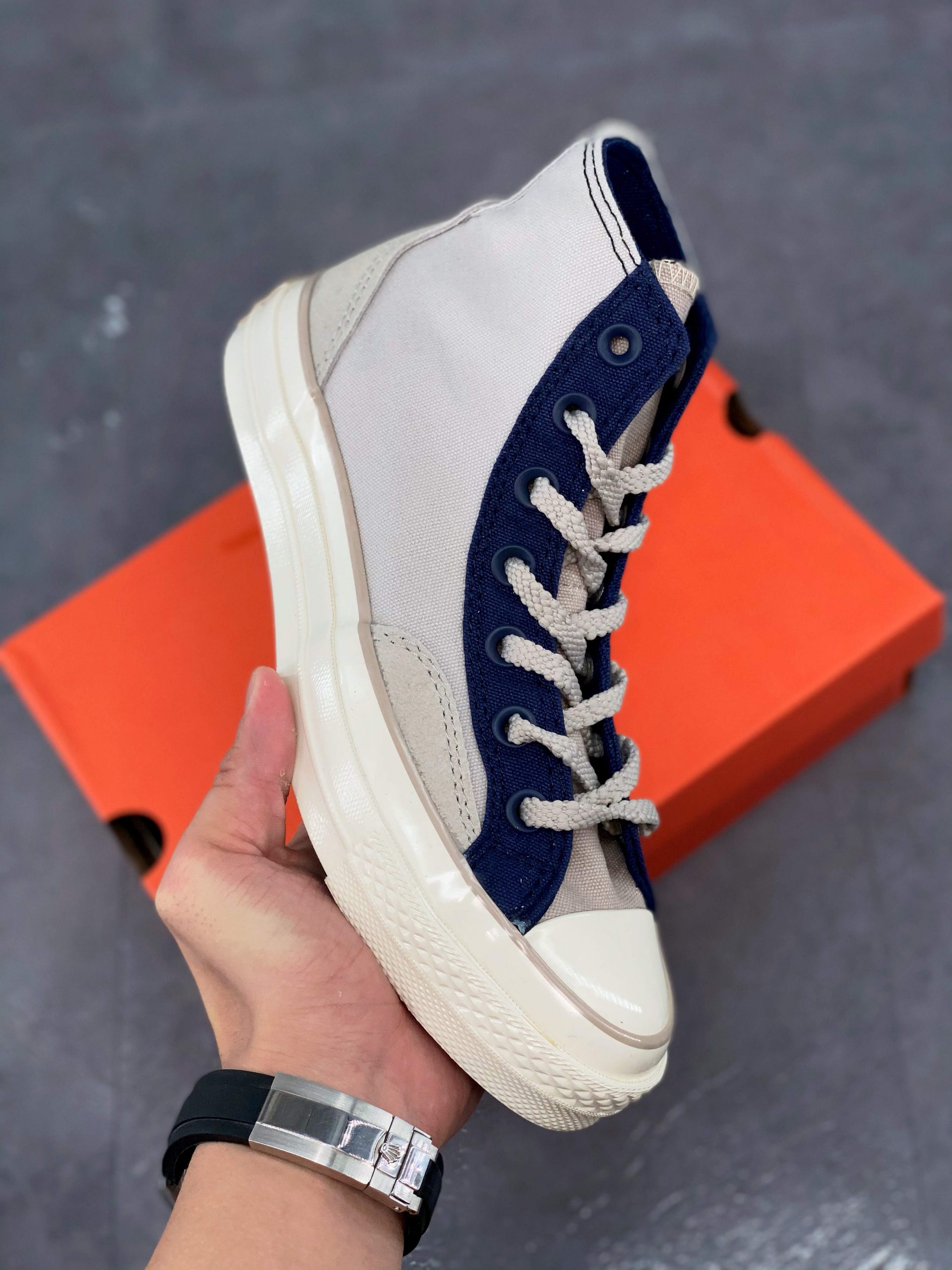 Converse Court Reimagined Chuck 70 Pale Putty/Midnight Navy/Egret Shoes