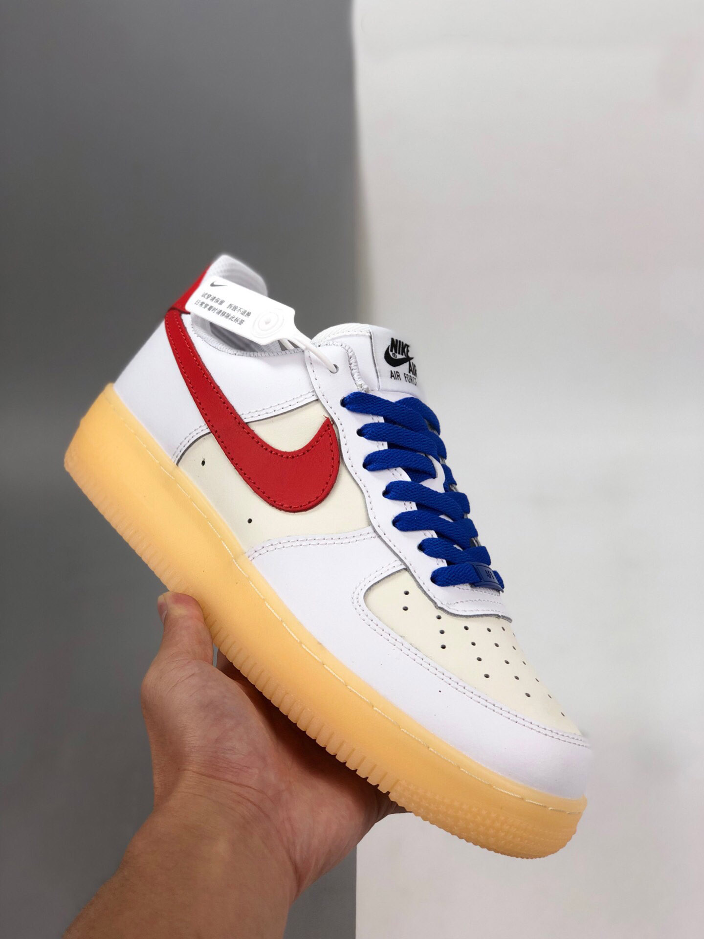 Custom Nike Air AF Force 1 White/Red Shoes
