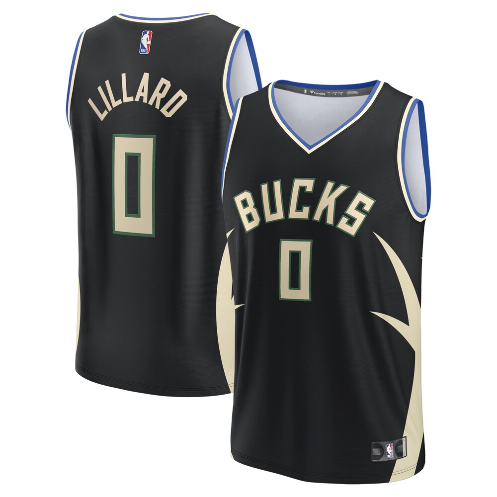 Damian Lillard Milwaukee Bucks Fanatics Branded Men's Fast Break Player Jersey - Statement Edition - Black
