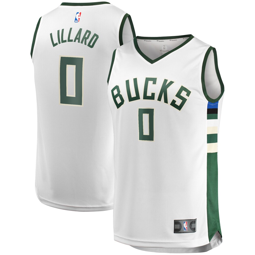 Damian Lillard Milwaukee Bucks Fanatics Branded Youth Fast Break Player Jersey - Association Edition - White