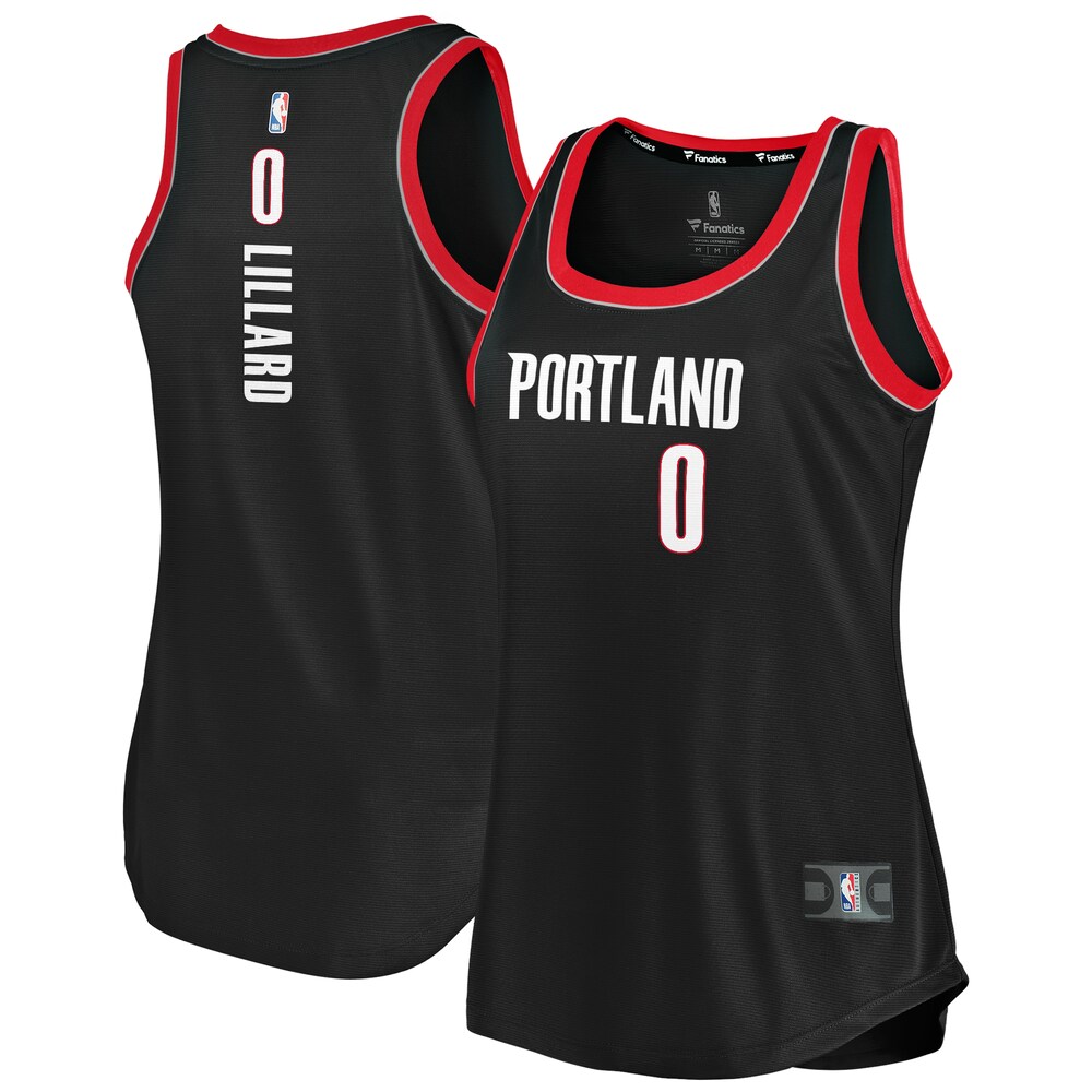 Damian Lillard Portland Trail Blazers Fanatics Branded Women's Fast Break Tank Jersey - Icon Edition - Black