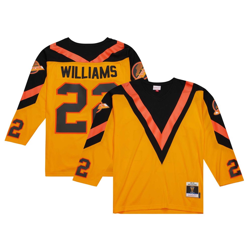 Dave Williams Vancouver Canucks Mitchell & Ness Men's 1981/82 Blue Line Player Jersey - Yellow