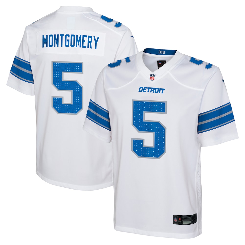 David Montgomery Detroit Lions Youth Player Game Jersey - White