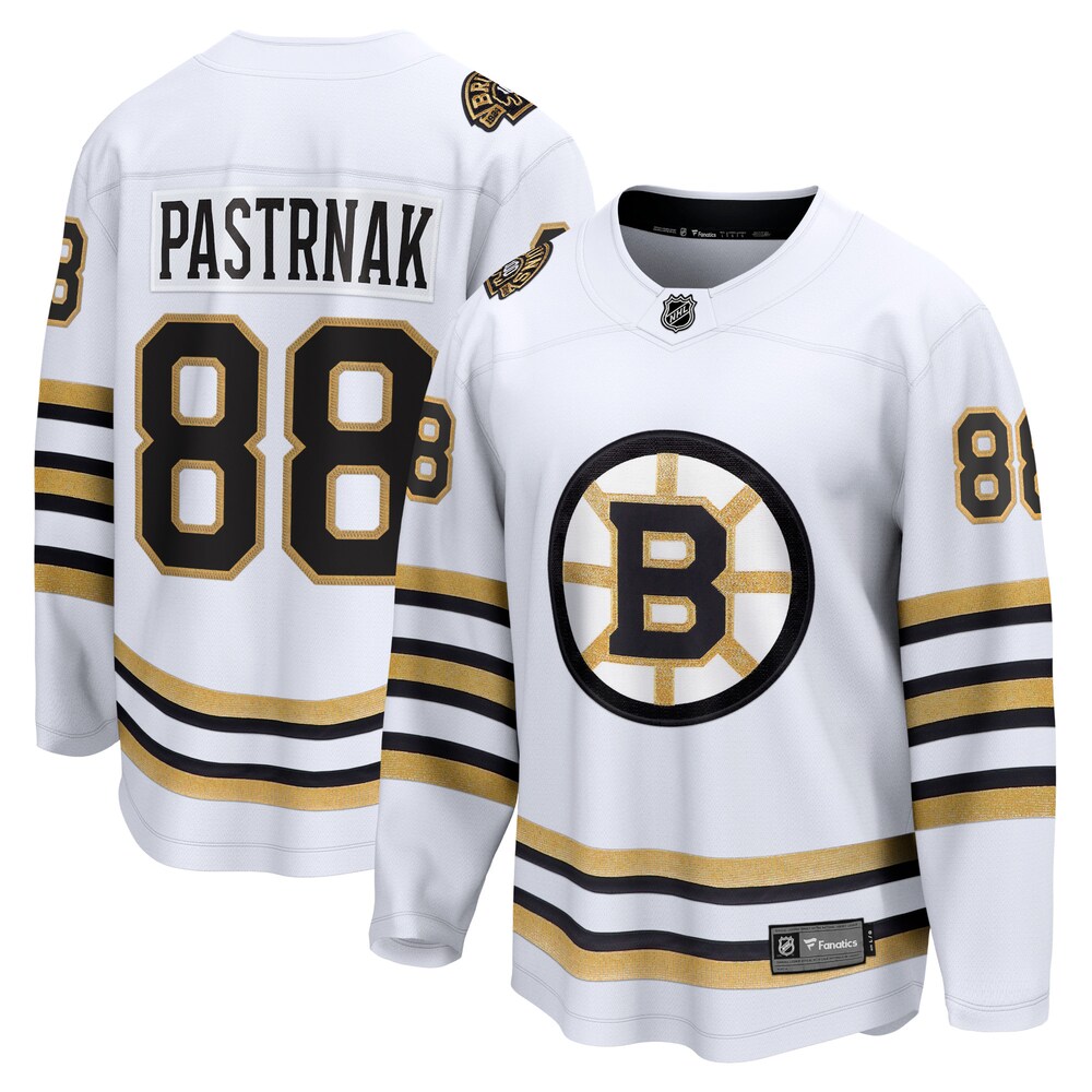 David Pastrnak Boston Bruins Fanatics Branded 100th Anniversary Premier Breakaway Player Jersey - White