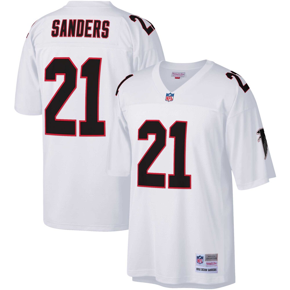 Deion Sanders Atlanta Falcons Mitchell x Ness Big x Tall 1992 Retired Player Replica Jersey | White